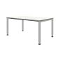   Íróasztal, széxméxma 800x800x650-850 mm, 4 lábú, négyzet alakú cső, világos szürke asztallap, abs élzárás, fehér alumínium váz