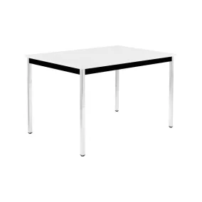   Tárgyalóasztal, széxméxma 1200x800x740 mm, négyzet alakú csőváz, króm, asztallap 19 mm, világosszürke