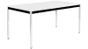 Tárgyalóasztal, széxméxma 1600x800x740 mm, négyzet alakú csőváz, króm, asztallap 19 mm, világosszürke