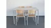 Asztal és szék szett, 4 rakásolható székből és 1 db 1200 mm széles asztalból, világosszürke váz, bükk ülés/háttámla, világosszürke asztallap