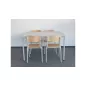   Asztal és szék szett, 4 rakásolható székből és 1 db 1200 mm széles asztalból, világosszürke váz, bükk ülés/háttámla, világosszürke asztallap