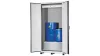 Hordószekrény 1 db 200 literes hordóhoz, széxméxma 1105x1015x2324 mm, 220 l-es csepptálcával ráccsal és ajtózárral, ral 7035, átlátszó aljjal együtt