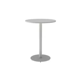   Bisztró állóasztal, dmxm 800x1050 mm, acélcső oszlop, masszív talppal, ral 9006 fehér alumínium színben, melamin gyantával bevont asztallap. platina