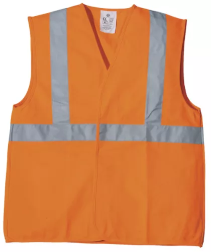 ECO hi-viz narancs mellény, vállpánttal, XL, 2. osztály