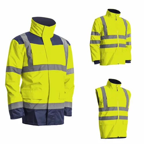 KANATA 4/1 HI-VIZ SÁRGA/KÉK PE KABÁT_XL