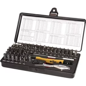   Precíziós szerelő bitkészlet 7000SK65ESD 66 részes C4 bitekkel műanyag tokban 65 részes WIHA