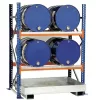 Hordótartó állvány, gf, 4x200 l-es hordóhoz, vízszintes tárolás, 285 l-es csepptálcával, széxméxma 1350x850x2000 mm