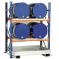  Hordótartó állvány, gf, 4x200 l-es hordóhoz, vízszintes tárolás, 285 l-es csepptálcával, széxméxma 1350x850x2000 mm