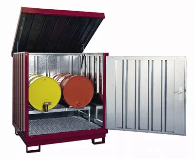 Safemaster horganyzott, vbf ai, aii, aiii és b osztályokhoz, 2 db 200 literes hordóhoz, gyűjtőtérfogat 214 l, széxméxma 1420x1080x1685 mm