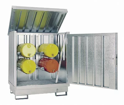 Safemaster horganyzott, vbf ai, aii, aiii és b osztályokhoz, 2 db 200 literes hordóhoz, gyűjtőtérfogat 214 l, széxméxma 1420x1080x1685 mm