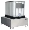 Kármentő, 2 mm-es rozsdamentes acél, 1 db-hoz. 1000 l-es ibc, függőleges tárolású, széxméxma 1460x1460x620 mm, gyűjtőtérfogat 1000 l