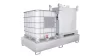 Kármentő, 2 mm rozsdamentes acél, 2 db 1000 l-es ibc-hez, függőleges tárolás, széxméxma 2650x1300x435 mm, gyűjtőtérfogat 1000 l