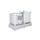 Kármentő, 2 mm rozsdamentes acél, 2 db 1000 l-es ibc-hez, függőleges tárolás, széxméxma 2650x1300x435 mm, gyűjtőtérfogat 1000 l