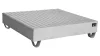 Kármentő, 2 mm rozsdamentes acél, 2 db 1000 l-es ibc-hez, függőleges tárolás, széxméxma 2650x1300x435 mm, gyűjtőtérfogat 1000 l