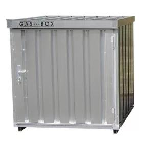   Gázpalack tároló horganyzott trapézlemezből, gázrugós fedél, zárható ajtó, külső méretek sz x m x ma 1420x1080x1470 mm