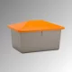 550 l-es homokkonténer, külső méretek sz x m x ma 1340x990x780 mm, ürítőnyílás nélkül, test szürke, fedél narancssárga