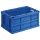 Összecsukható doboz, pe, hxszxm kívül/belül 600/556x400/356x320/315 mm, űrtartalom 63 l, zárt alj és oldalak, címketartóval, kék színű