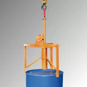   Hordófogó álló acél- vagy műanyag hordókhoz, hordóátmérőhöz. 270-680 mm, teherbírás 400 kg, ral 2000