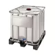 Standard ibc konténer műanyag raklapon, töltőnyílás nw 225, kifolyószelep nw 50, rakásolható, térfogat 600 l, széxméxma 1200x800x1013 mm