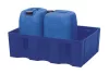 Polietilén kármentő, talppal, rács nélkül, 60 l űrtartalom, széxméxma 725x525x330 mm, kék