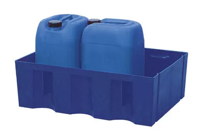 Polietilén kármentő, talppal, rács nélkül, 60 l űrtartalom, széxméxma 725x525x330 mm, kék