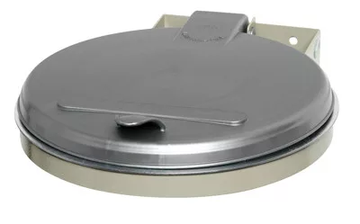 Falra szerelhető hulladékgyűjtők, kavicsszürke, sárga műanyag fedél, széxméxma 400x510x70 mm