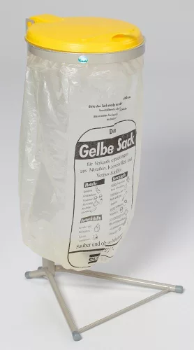 Falra szerelhető hulladékgyűjtők, kavicsszürke, sárga műanyag fedél, széxméxma 400x510x70 mm