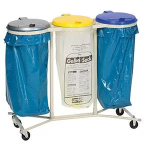 Falra szerelhető hulladékgyűjtők, kavicsszürke, sárga műanyag fedél, széxméxma 400x510x70 mm