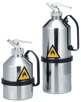 Rozsdamentes acél adagolókanna, minden irányba forgatható finomadagolóval, űrtartalom 5 l, átmérő x magasság 145 x 445 mm