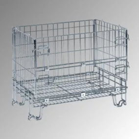   Horganyzott dróthálós tároló, rakásolható, széxméxma 860x580x680 mm, hálószemméret 50x100 mm, teherbírás 300 kg, súly 18 kg