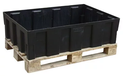 Polietilén csepptálca közvetlen padlóra vagy raklapokra helyezéshez, pe perforált lemezzel, szé x mé x ma 1205x805x340 mm, térfogat: 224 liter