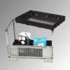 Abs-ből készült gitterbox betéttálca, gyűjtőtérfogat 120 l, fekete színű, rács nélkül, széxméxma 1180x780x145 mm
