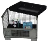 Abs-ből készült gitterbox betéttálca, gyűjtőtérfogat 120 l, fekete színű, rács nélkül, széxméxma 1180x780x145 mm