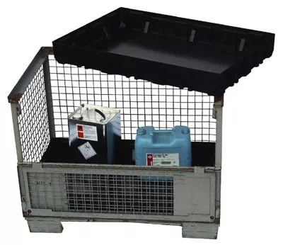 Abs-ből készült gitterbox betéttálca, gyűjtőtérfogat 120 l, fekete színű, rács nélkül, széxméxma 1180x780x145 mm