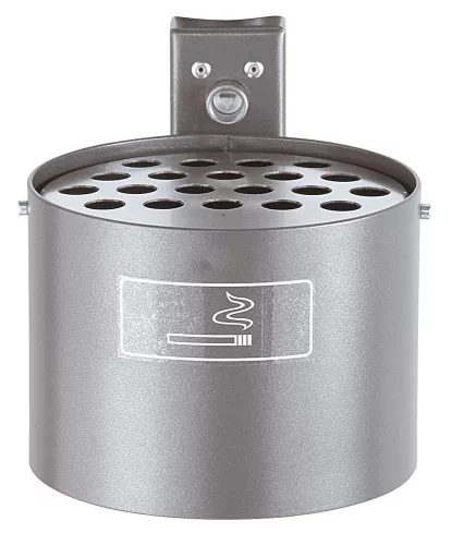 Kerek hamutartó, falra és oszlopra szerelhető, karral együtt, űrtartalom: 4 l, átmérő: 1 db. 200 mm, magasság 150 mm, rozsdamentes acél