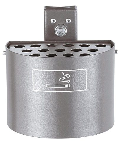 Félkör alakú hamutartó, falra és oszlopra szerelhető, karral együtt, űrtartalom: 2 l, átmérő: 2 db. 200 mm, ma 290 mm, beleértve a borító, porszórt. antracit vas csillám