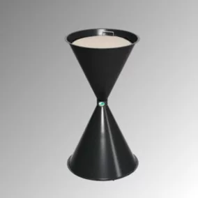   Álló hamutartó, átmérő x magasság 400 x 730 mm, betétes tálca + szűrő, porszórt acéllemez, ral 7021 fekete-szürke