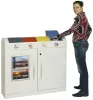 Újrahasznosító sziget, 4x45 liter, széxméxma 1100x320x975 mm, test ral 7035 világosszürke, billenőtető kék+sárga+antracit+piros