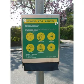   Kutyaürülék-zacskó adagoló, v2a rozsdamentes acél test, azonosító matricával, 200 lapos zsákkal, szé x mé x ma 245x55x340 mm