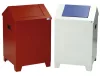 Biztonsági tisztítógyapjú doboz, ral 7035/5010 világosszürke/enciánkék, űrtartalom 73 l, széxméxma 400x400x680 mm