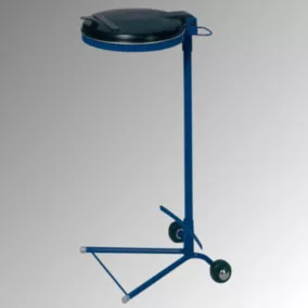   Hulladékgyűjtő szett, 2 görgővel, egy rekesszel, ral 5010 enciánkék, fekete műanyag fedél, széxméxma 460x500x980 mm