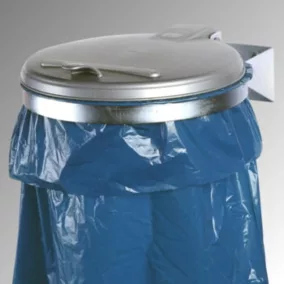   Falra szerelhető hulladékgyűjtő, horganyzott, ezüst műanyag fedél, széxméxma 400x510x70 mm