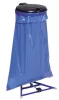 Hulladékgyűjtő lábakkal és lábpedállal, ral 5010 enciánkék, fekete műanyag fedél, széxméxma 490x490x1000 mm