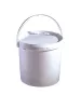 Csomagolóvödrök, polipropilén (pp), natúr, hordozófogantyúval, fedéllel, űrtartalom 1,2 l, átmérő x magasság 132 x 132 mm, 30 db-os csomag