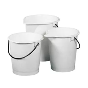   Ipari vödör, polietilén, saválló, fehér, hordozófogantyúval, űrtartalom 10 l, átmérő x magasság 290 x 280 mm, 2 db-os csomag