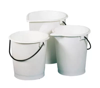 Ipari vödör, polietilén, saválló, fehér, hordozófogantyúval, űrtartalom 10 l, átmérő x magasság 290 x 280 mm, 2 db-os csomag