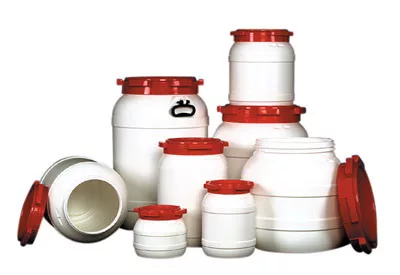 Széles nyakú henger, pe (hdpe), fehér, piros csavaros kupakkal, űrtartalom 6,4 l, átmérő. 198 mm, magasság 265 mm, nyitás 136 mm, 2 darabos csomag