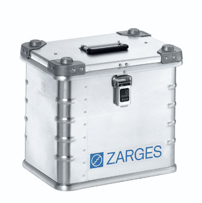 Szállítóláda, alumínium, rakásolható, űrtartalom 42 l, széxméxma 600x400x250 mm, súly kb. 4,8 kg