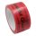 Figyelmeztető szalag, pvc, piros szín, caution glass felirattal, tekercs szélesség x hosszúság 50 mm x 66 m, 36 tekercses csomag