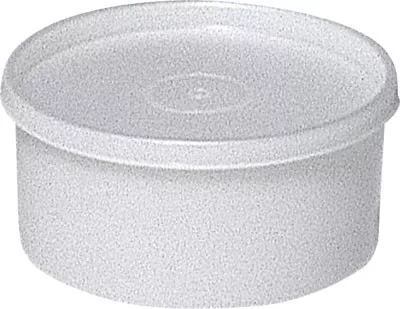 Univerzális doboz, hdpe, natúr, fedővel, űrtartalom 200 ml, átmérő x magasság 98 x 42 mm, 30 darabos csomag